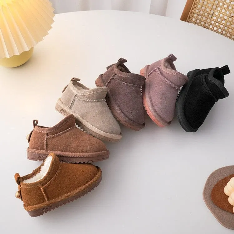 Solid Color Mid-Top Plush Snow Boots
