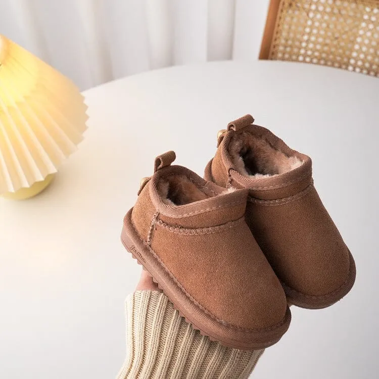 Solid Color Mid-Top Plush Snow Boots