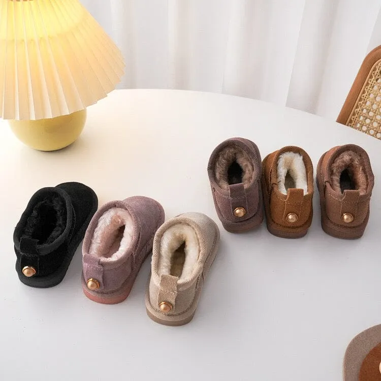 Solid Color Mid-Top Plush Snow Boots