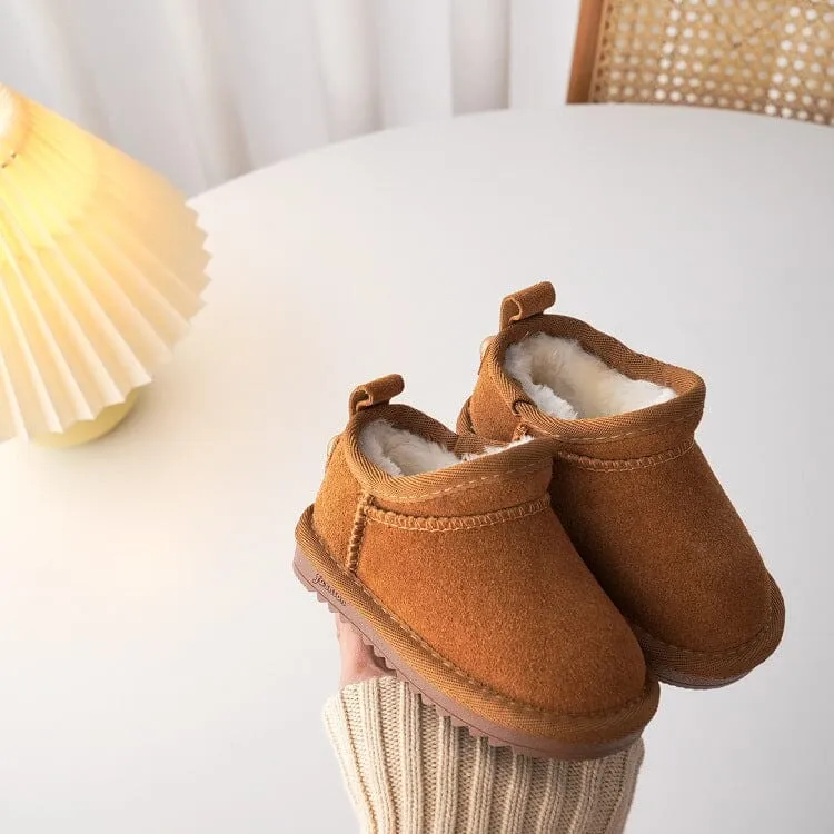 Solid Color Mid-Top Plush Snow Boots