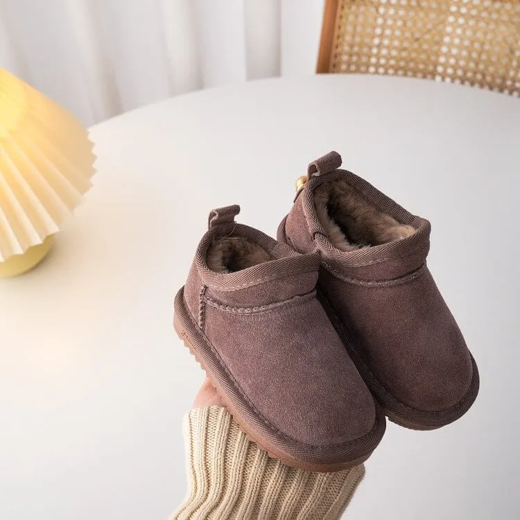 Solid Color Mid-Top Plush Snow Boots