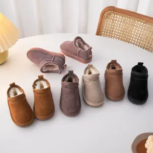 Solid Color Mid-Top Plush Snow Boots