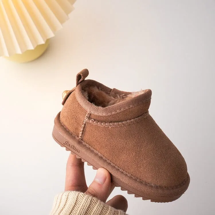 Solid Color Mid-Top Plush Snow Boots