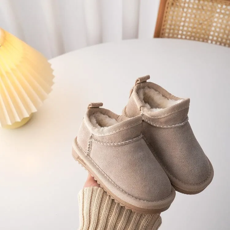 Solid Color Mid-Top Plush Snow Boots