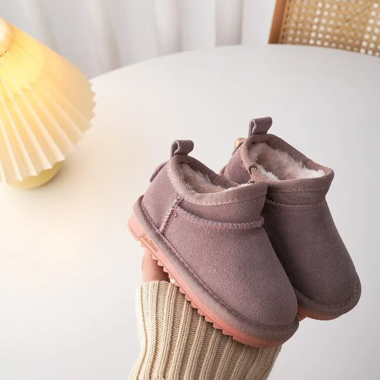 Solid Color Mid-Top Plush Snow Boots