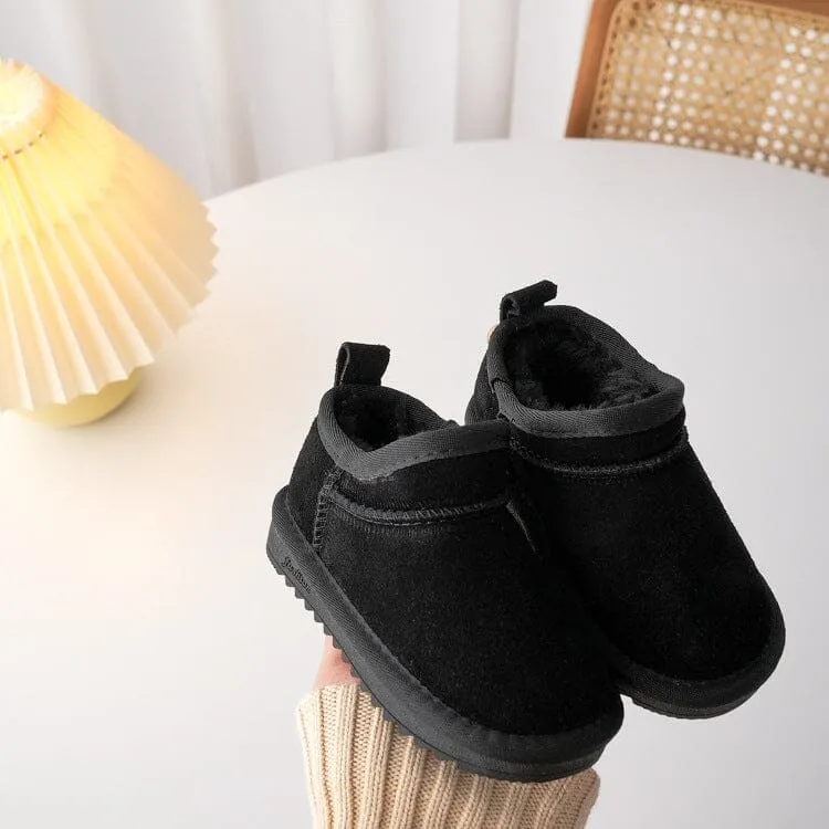 Solid Color Mid-Top Plush Snow Boots