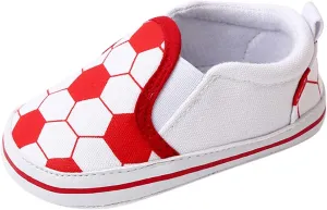 Spring and Summer Children Baby Toddler Shoes Boys and Girls Casual Shoes Flat Bottom Light Slip On Comfortable Football Print Toddler Shoes That Make Noise