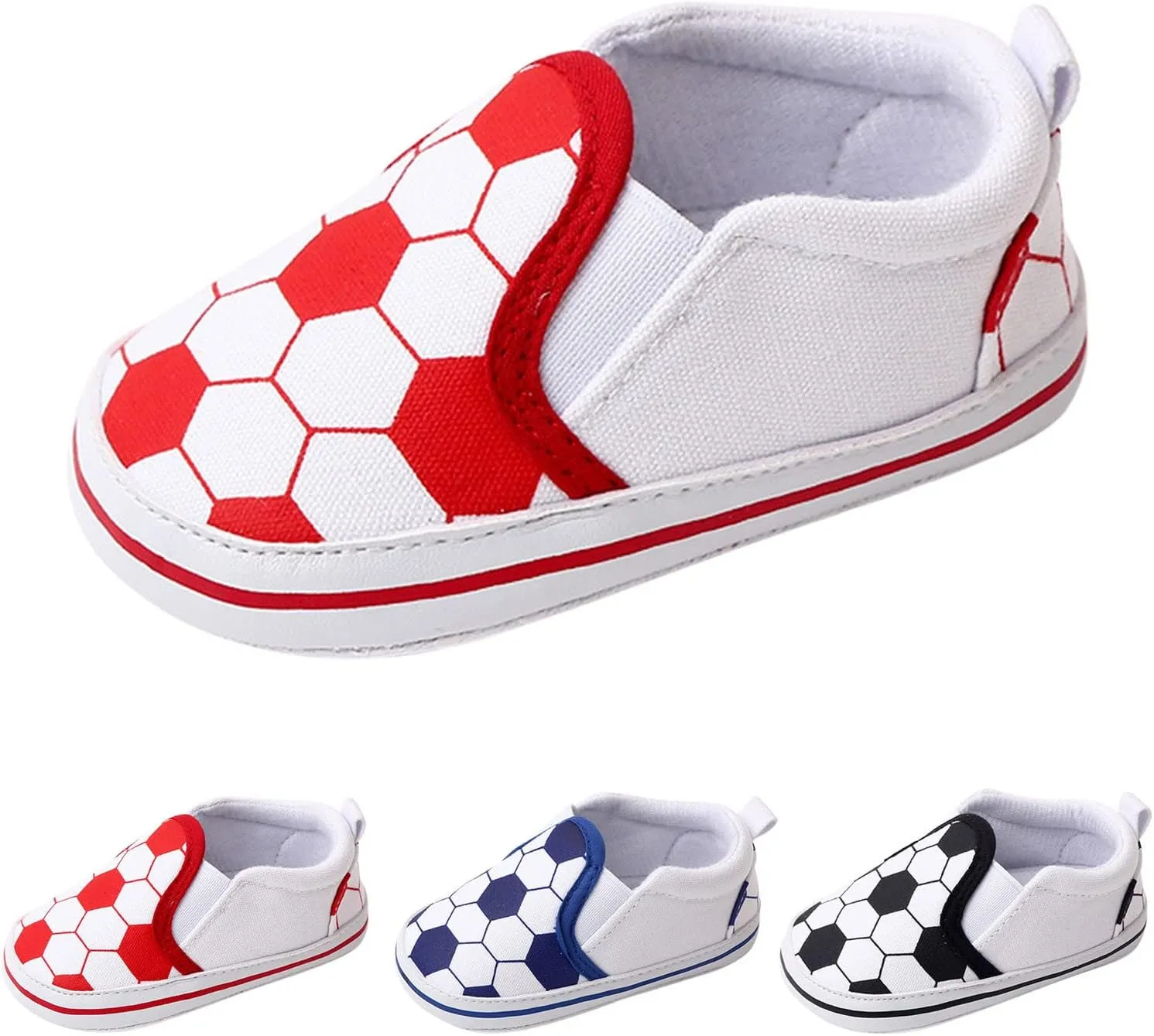 Spring and Summer Children Baby Toddler Shoes Boys and Girls Casual Shoes Flat Bottom Light Slip On Comfortable Football Print Toddler Shoes That Make Noise