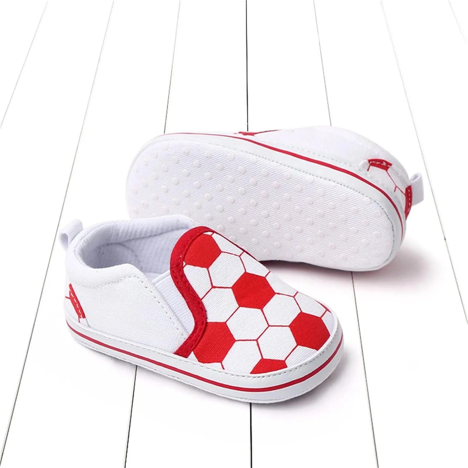 Spring and Summer Children Baby Toddler Shoes Boys and Girls Casual Shoes Flat Bottom Light Slip On Comfortable Football Print Toddler Shoes That Make Noise