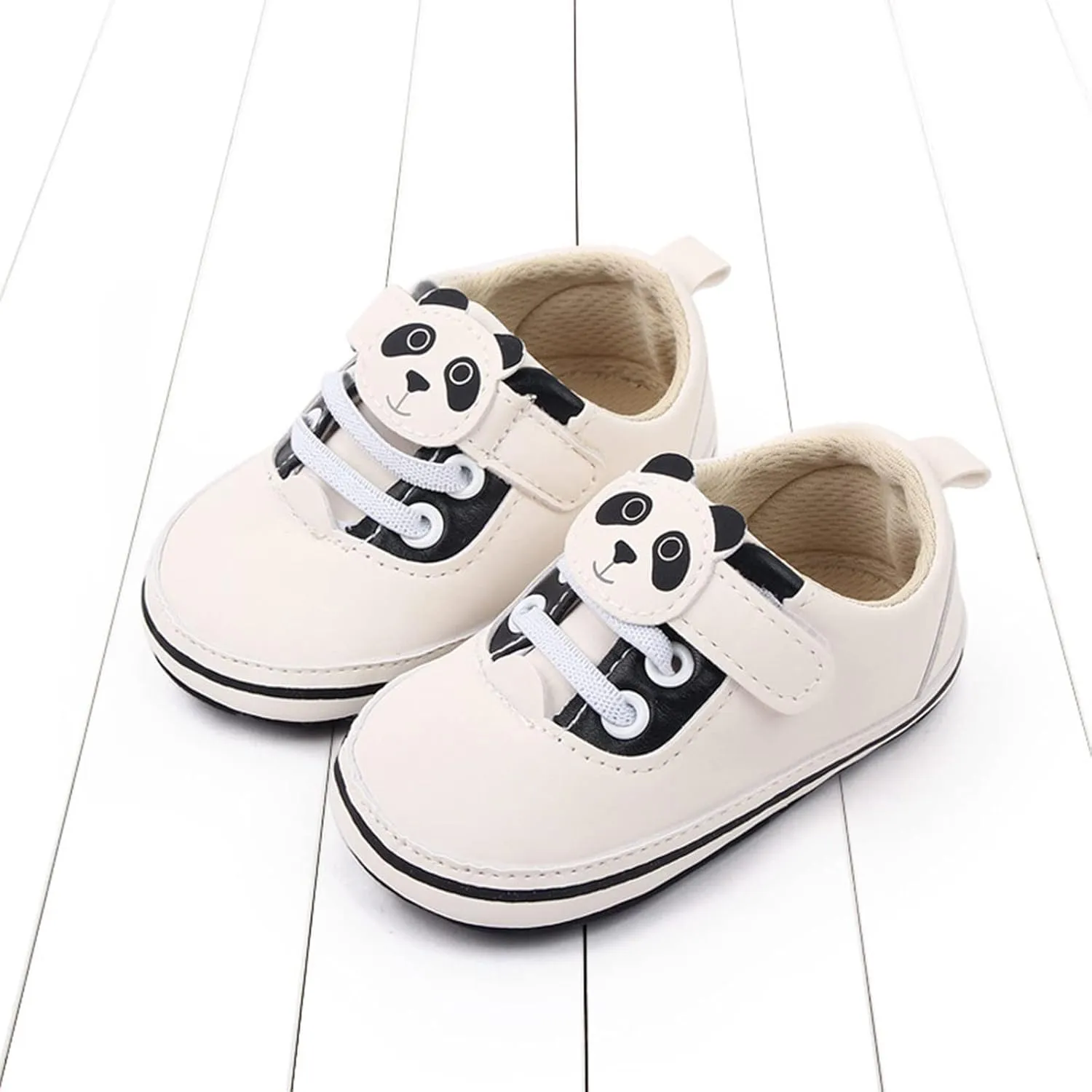 Spring and Summer Children Baby Toddler Shoes for Boys and Girls Flat Bottomed Light and Comfortable Hook Loop Solid Color Cute Cartoon Panda Toddler 10 Shoes Boys