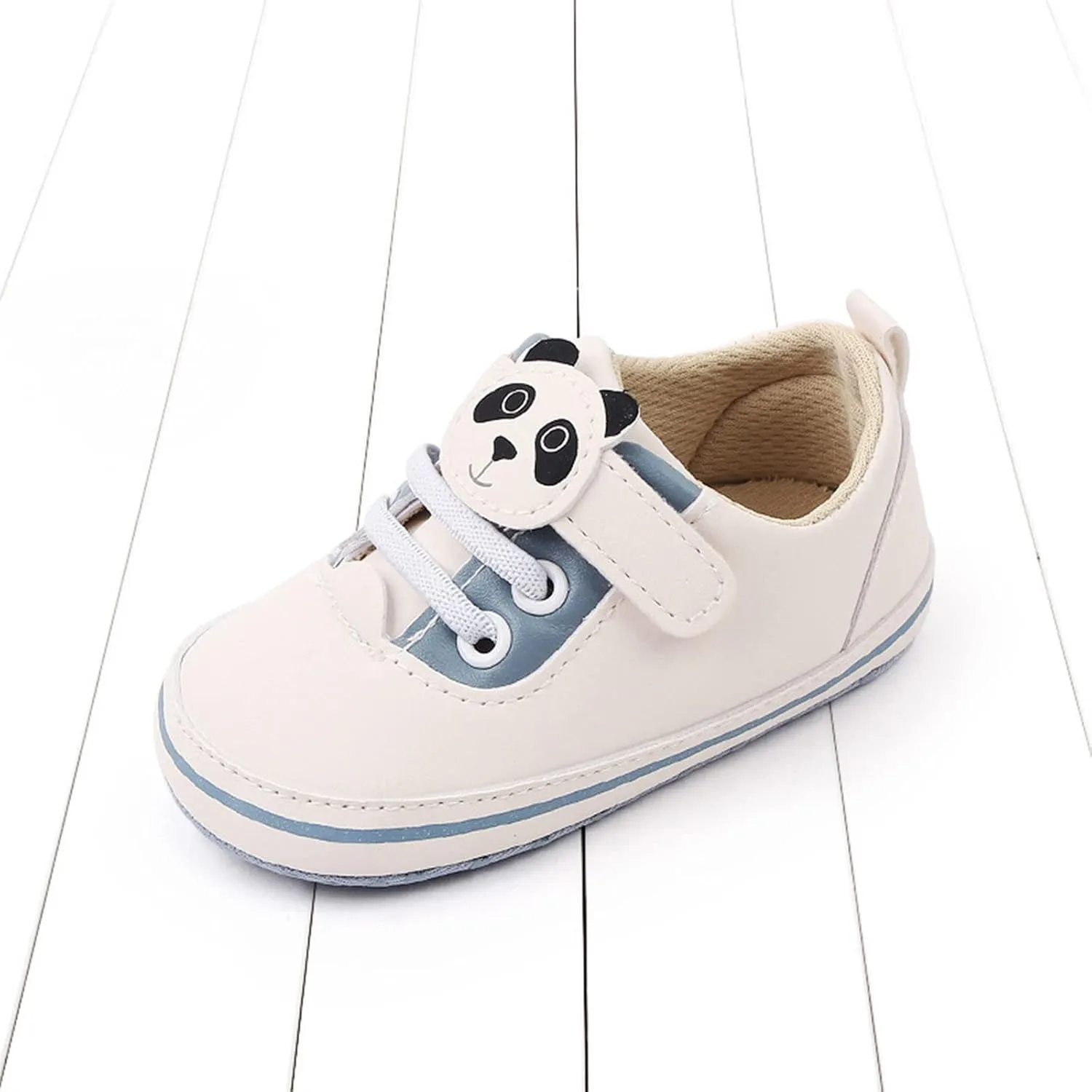 Spring and Summer Children Baby Toddler Shoes for Boys and Girls Flat Bottomed Light and Comfortable Hook Loop Solid Color Cute Cartoon Panda Toddler 10 Shoes Boys