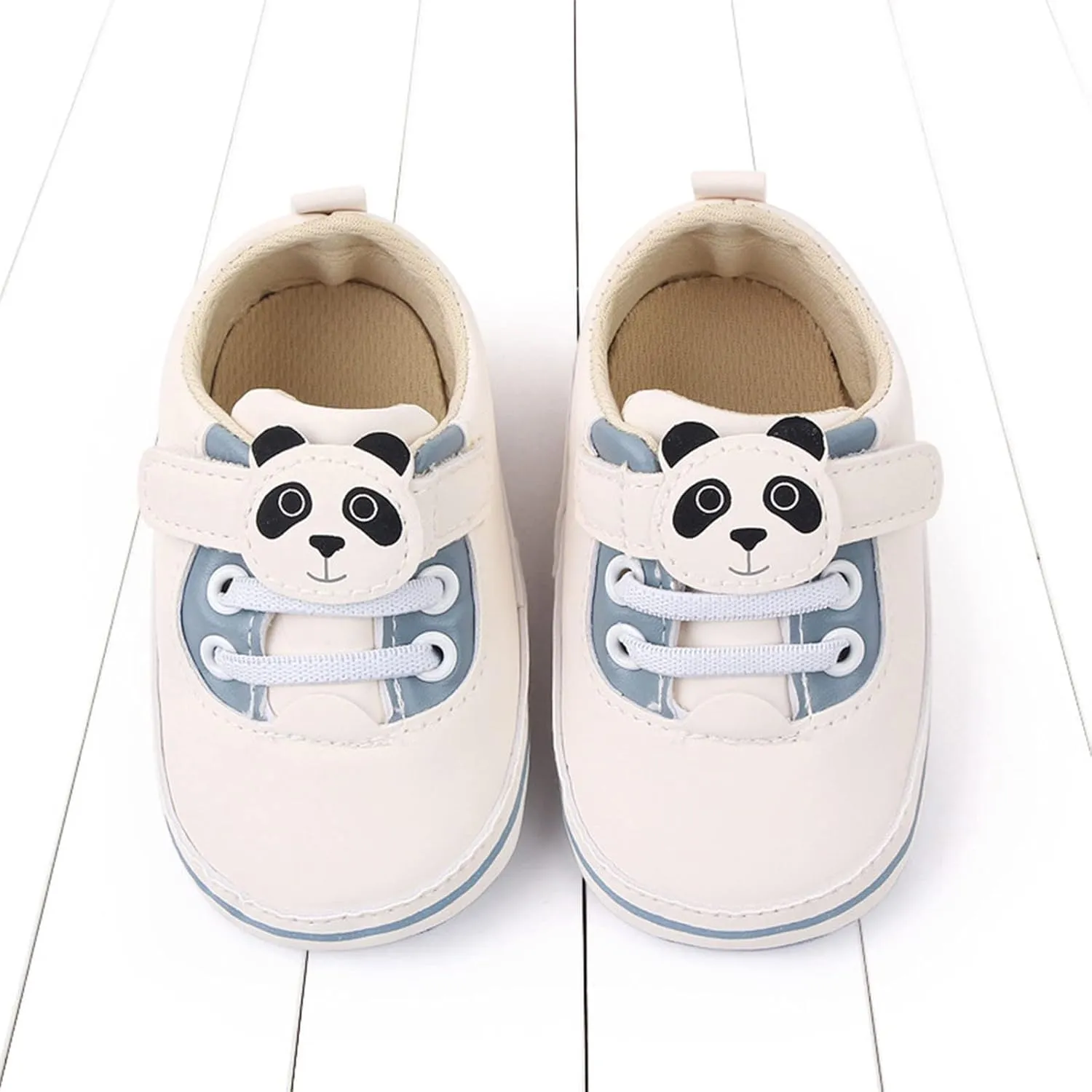 Spring and Summer Children Baby Toddler Shoes for Boys and Girls Flat Bottomed Light and Comfortable Hook Loop Solid Color Cute Cartoon Panda Toddler 10 Shoes Boys