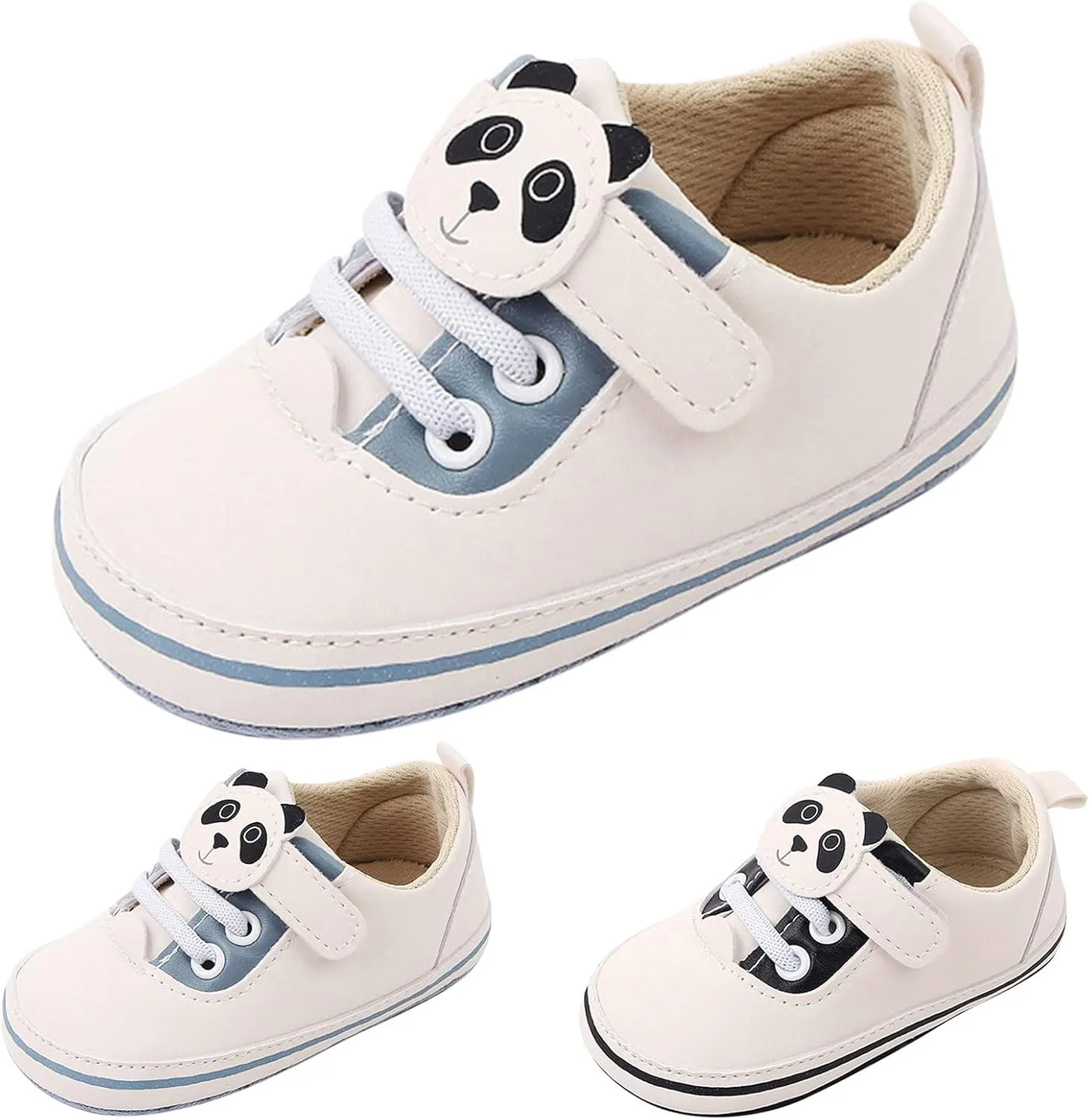 Spring and Summer Children Baby Toddler Shoes for Boys and Girls Flat Bottomed Light and Comfortable Hook Loop Solid Color Cute Cartoon Panda Toddler 10 Shoes Boys