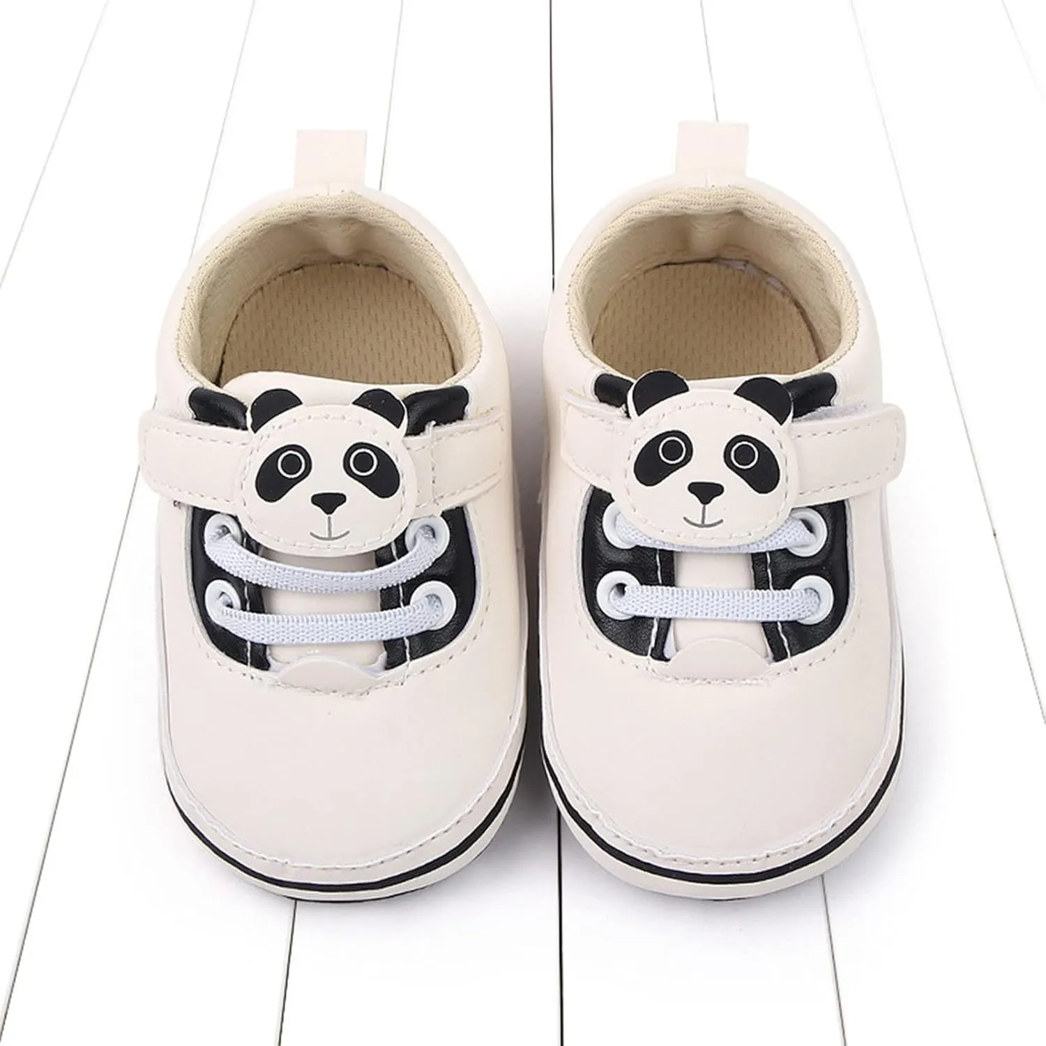 Spring and Summer Children Baby Toddler Shoes for Boys and Girls Flat Bottomed Light and Comfortable Hook Loop Solid Color Cute Cartoon Panda Toddler 10 Shoes Boys