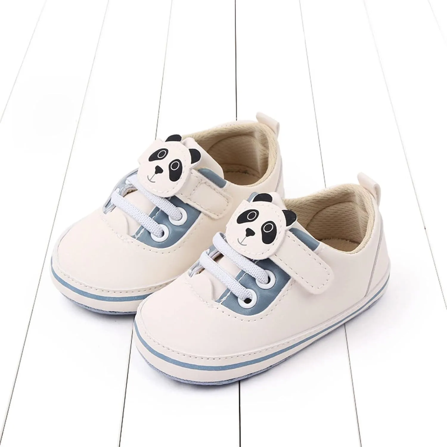 Spring and Summer Children Baby Toddler Shoes for Boys and Girls Flat Bottomed Light and Comfortable Hook Loop Solid Color Cute Cartoon Panda Toddler 10 Shoes Boys