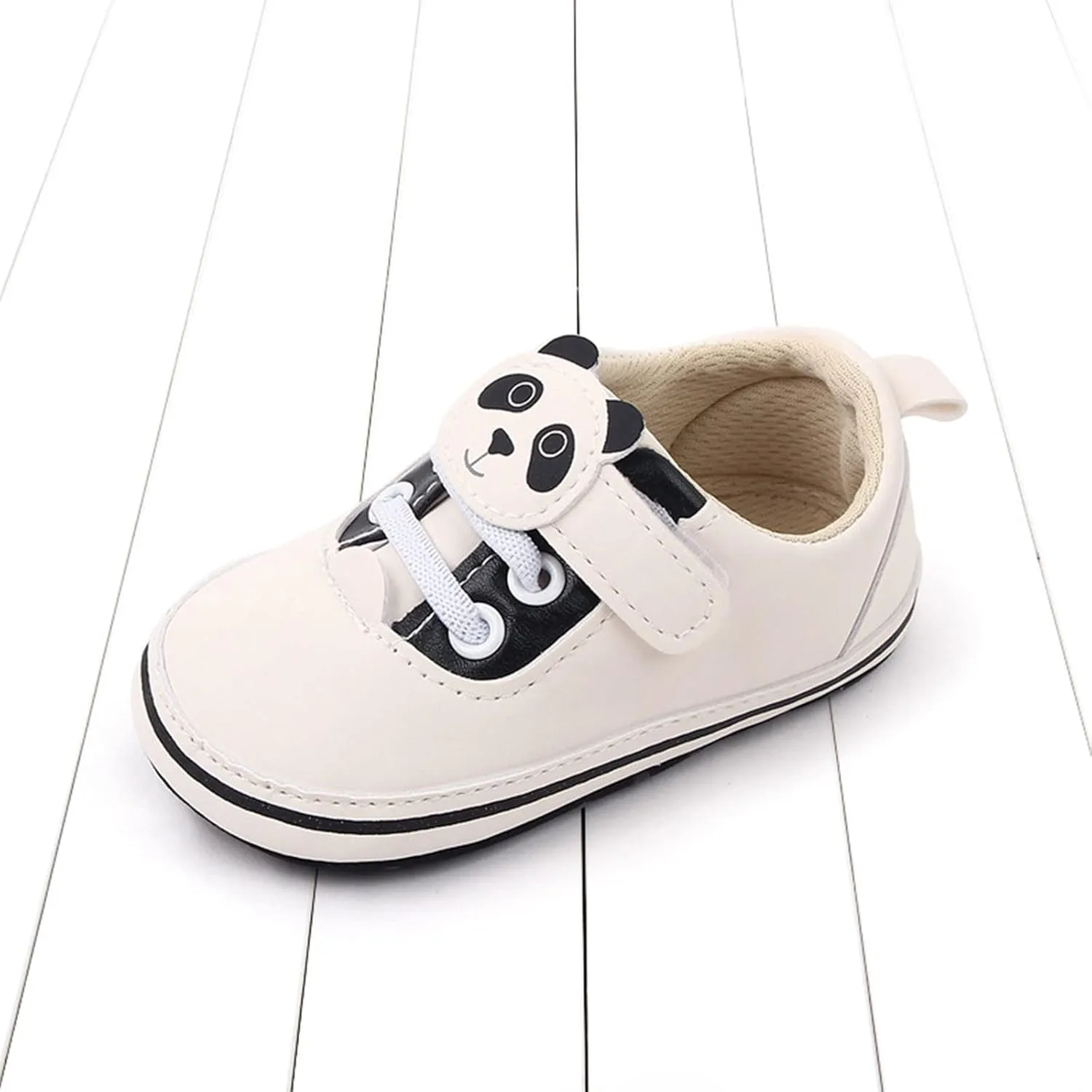 Spring and Summer Children Baby Toddler Shoes for Boys and Girls Flat Bottomed Light and Comfortable Hook Loop Solid Color Cute Cartoon Panda Toddler 10 Shoes Boys