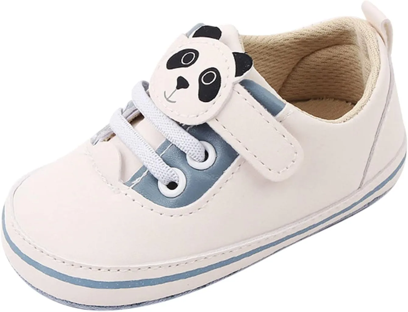 Spring and Summer Children Baby Toddler Shoes for Boys and Girls Flat Bottomed Light and Comfortable Hook Loop Solid Color Cute Cartoon Panda Toddler 10 Shoes Boys