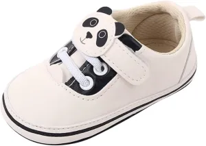 Spring and Summer Children Baby Toddler Shoes for Boys and Girls Flat Bottomed Light and Comfortable Hook Loop Solid Color Cute Cartoon Panda Toddler 10 Shoes Boys