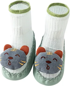 Spring and Summer Children Infant Shoes Soft Soles Non Slip High Top Breathable Comfortable Cute Slip on Shoes Size 4