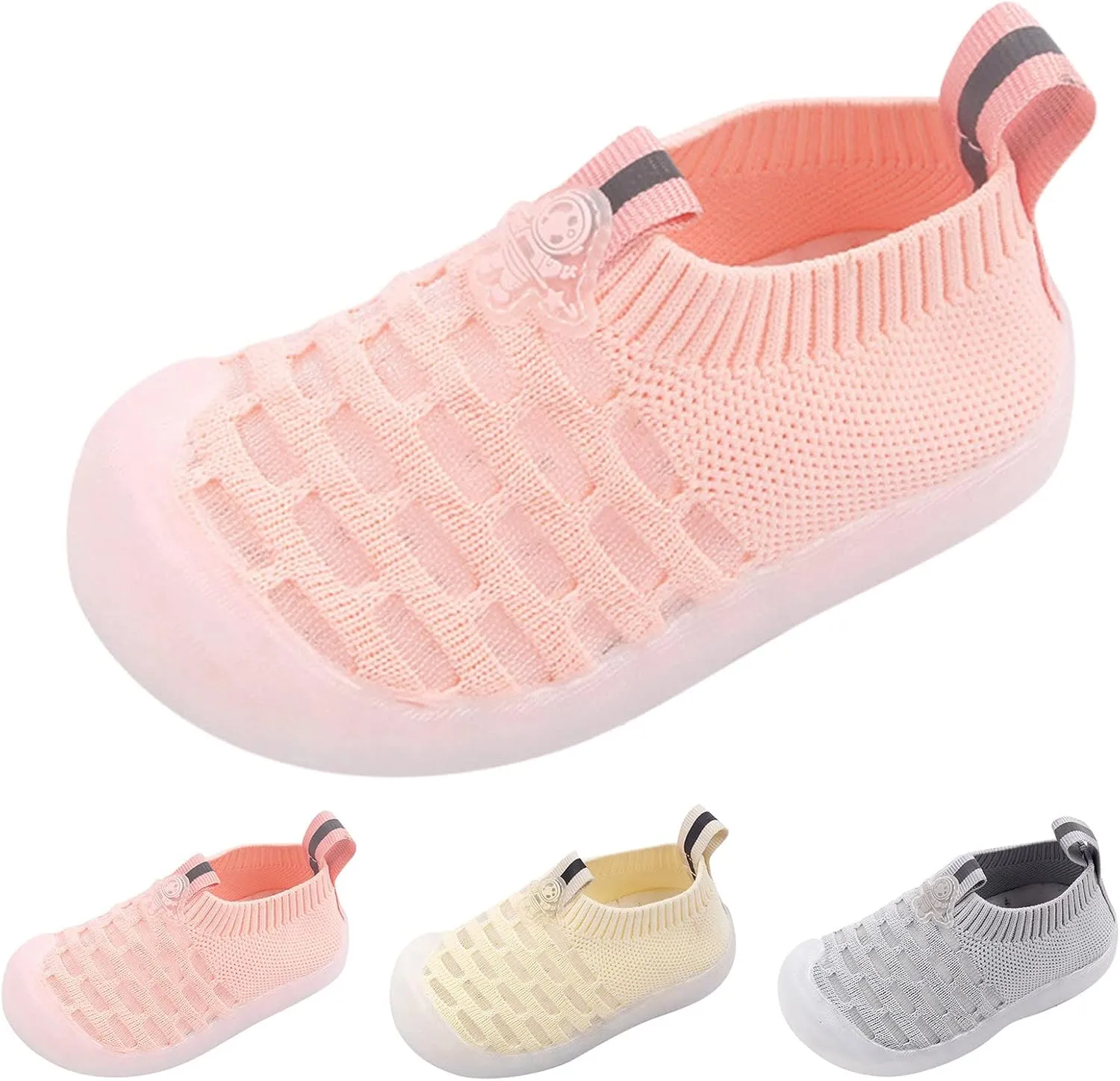 Spring and Summer Children Toddlers Boys and Girls Sports Shoes Flat Bottom Soft Fly Woven Mesh Breathable Comfortable Slip On Solid Casual Baby Girl Running Shoes
