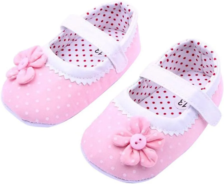 Summer Baby Girls Flower Shoes Soft Sole Toddler PU Leather Crib Shoes