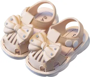 Summer Baby Kids Girls' Sandals Shoes Anti-Skid Soft Soles Small Children's Flower Decorative Princess Shoes Classic R-795 Beige 6