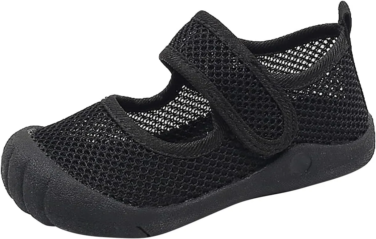 Summer New Hollowed Breathable Mesh Shoes Boys Baotou Anti Kick Sandals Girls Solid Color Beach Slides Shoes for Kids