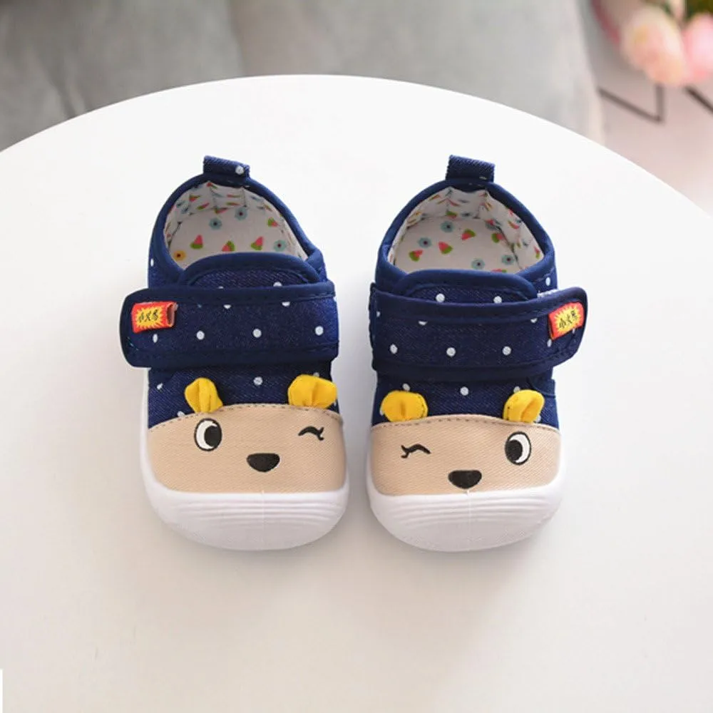 Tennis Shoes for Girls Squeaky Infant Sneakers Cartoon Sole Shoes Baby Kids Boys Soft Anti-Slip Girls Baby Sneakers