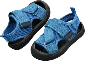 Terrain Double Strap Sandals For Baby Girls Boys Rubber Sole Amphibian Shoes For Beach Pool Hiking Walking & Sports