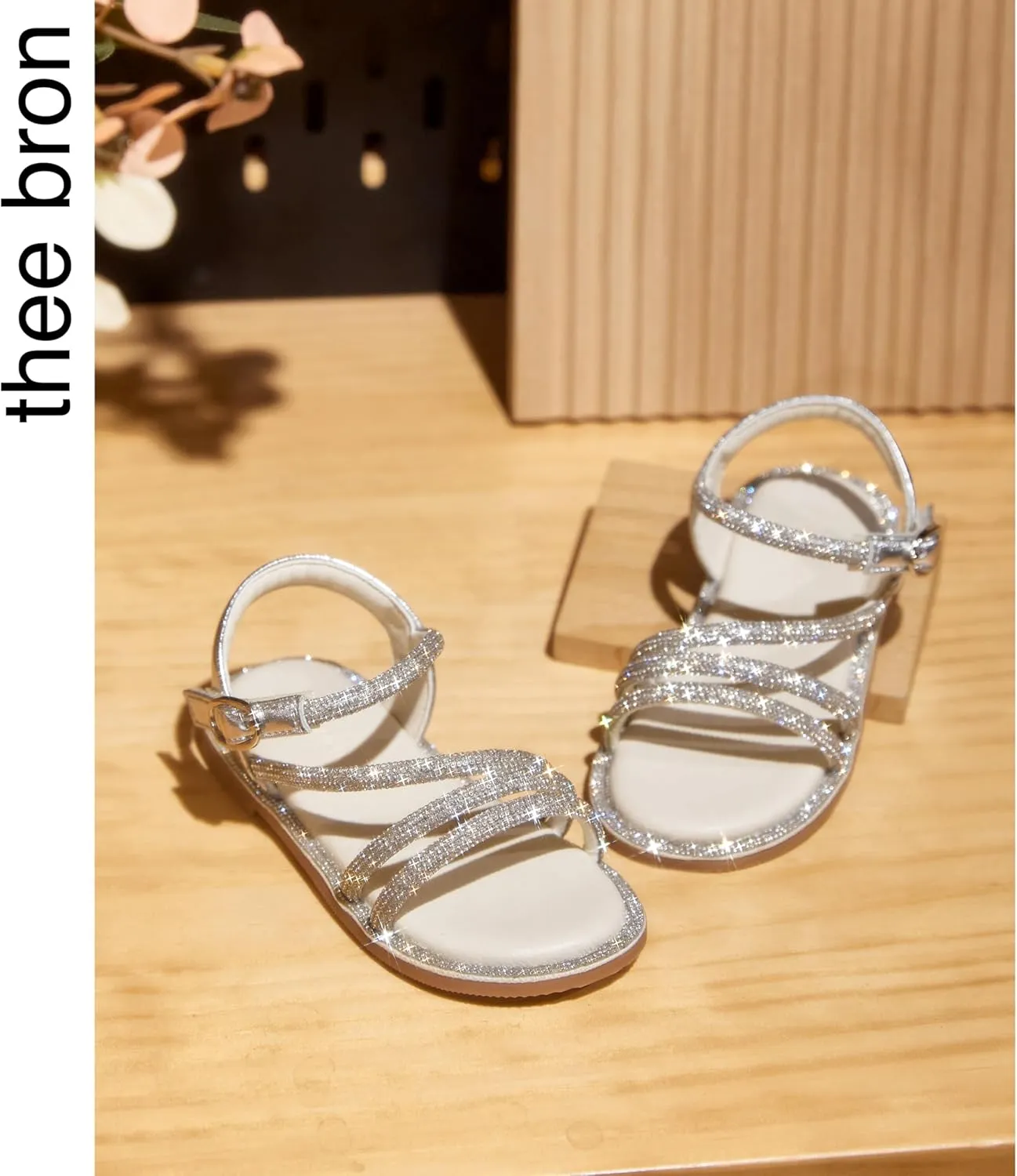 THEE BRON Toddler Girls Dress Sandals Kids Butterfly Floral Summer Sandalias Shoes