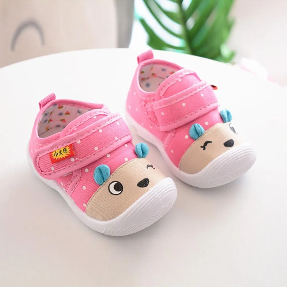Toddler artoon Animal Sneaker Shoes Baby Boys Kids Soft Sole Non Slip Sport Shoes Infant First Walking Flat Shoes