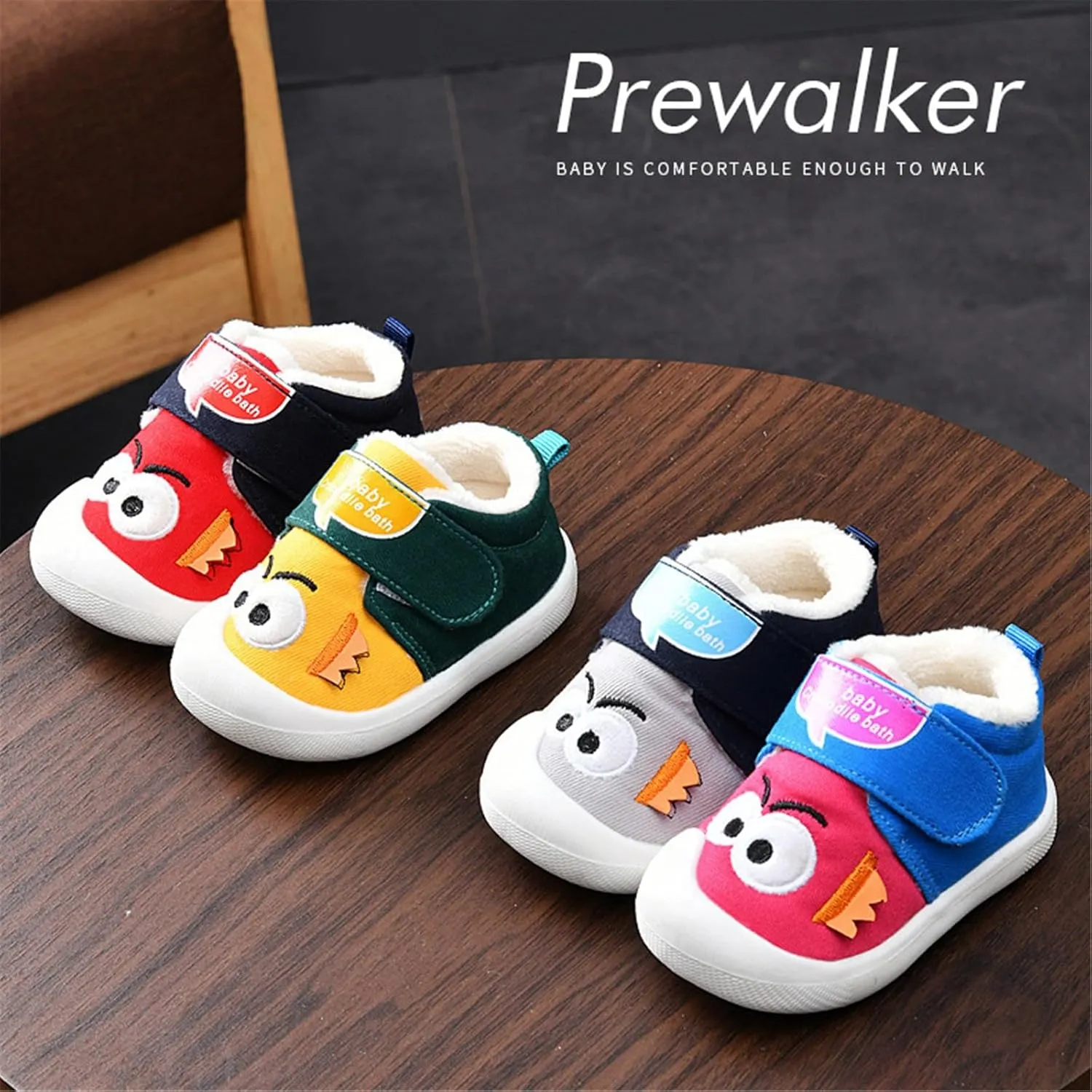 Toddler Baby Boy Girl Sneakers Fall and Winter Soft Sole Non Slip Padded Cotton Shoes Lightweight Shoes 4c Boy