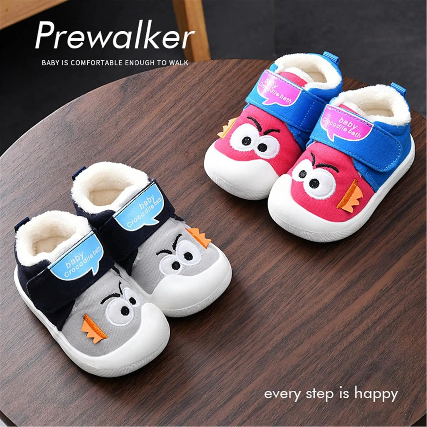 Toddler Baby Boy Girl Sneakers Fall and Winter Soft Sole Non Slip Padded Cotton Shoes Lightweight Shoes 4c Boy