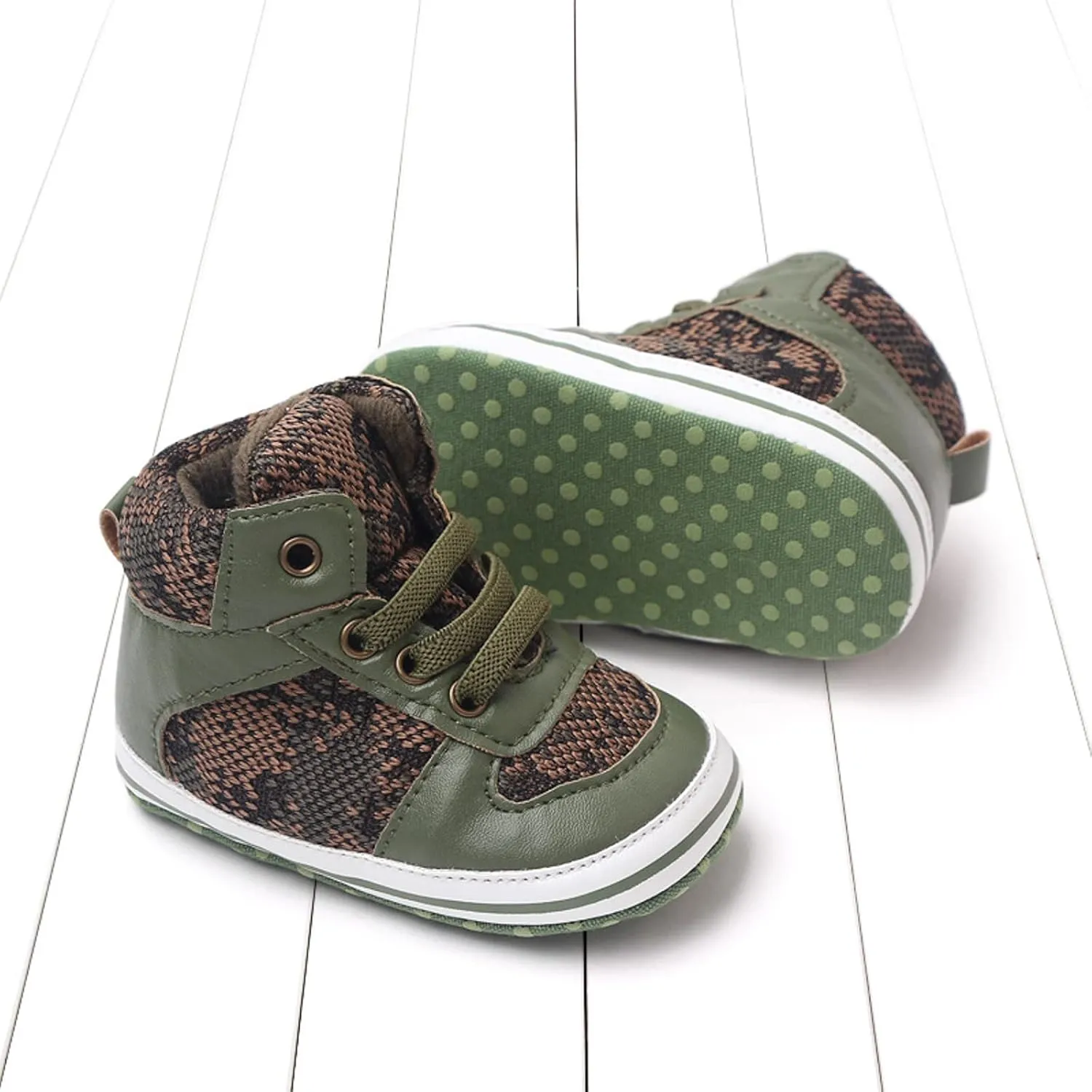 Toddler Baby Boys Girls High Tops Ankle Sneakers Infant Newborn Soft Sole Anti-Slip Prewalker First Walking Shoes
