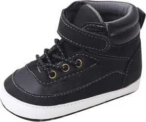 Toddler Baby Boys Girls High Tops Ankle Sneakers Soft Anti-Slip Sole PU Leather Infant Prewalker First Walking Shoes up Light