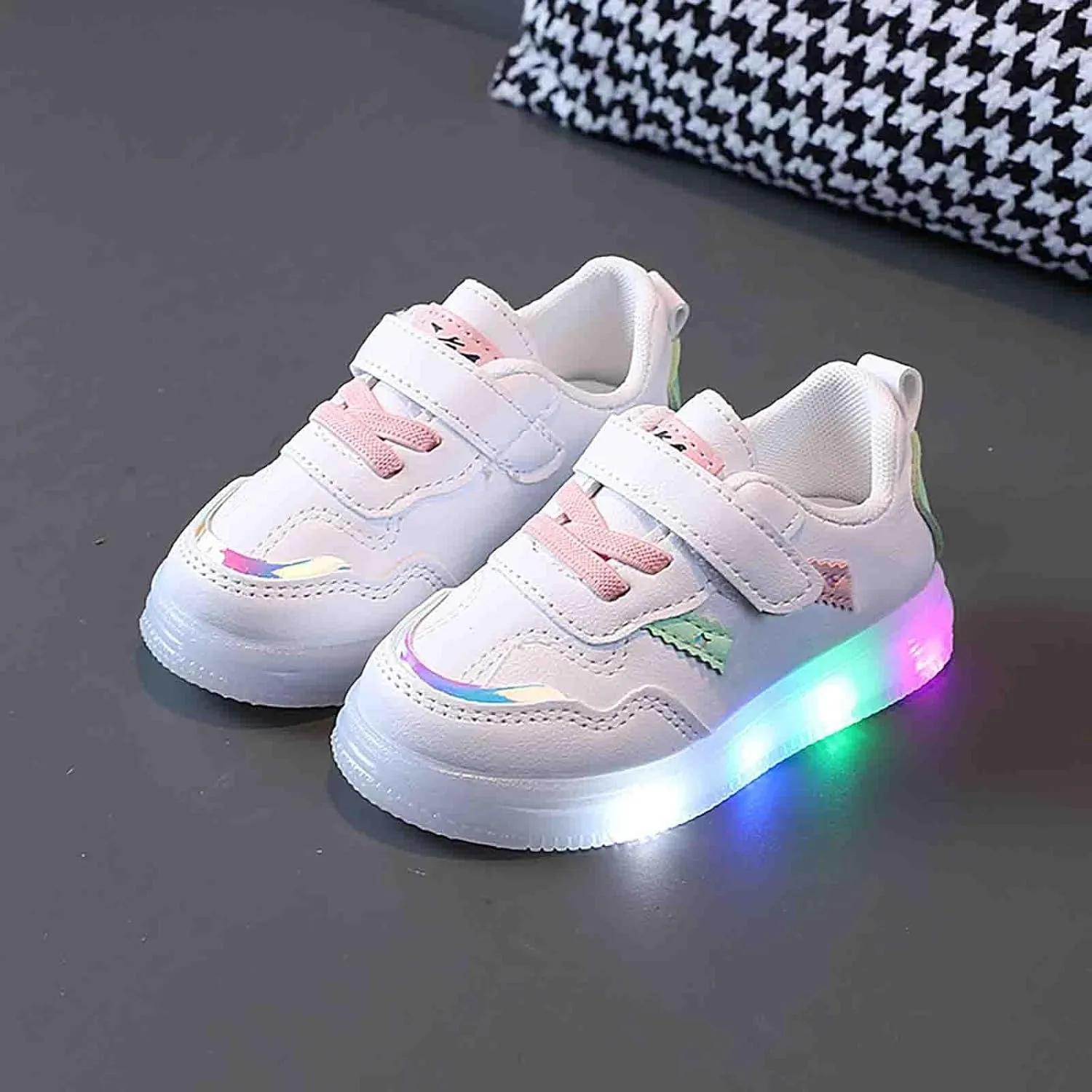 Toddler Baby Boys Glitter Sneakers Flat Strap Ankle Sequins Cute Sport Shoes Infant Newborn Girls First Walking Sneakers