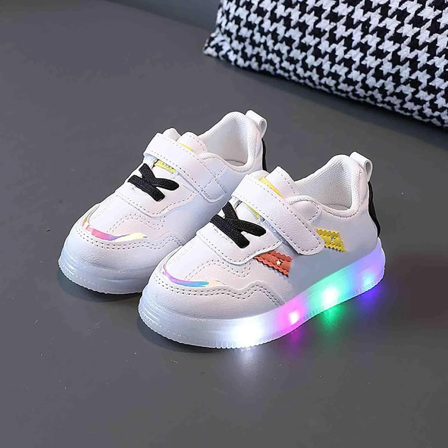 Toddler Baby Boys Glitter Sneakers Flat Strap Ankle Sequins Cute Sport Shoes Infant Newborn Girls First Walking Sneakers