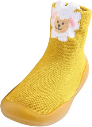 Toddler Baby Knitted Sock Shoes Boys Girls Soft Sole Rubber Shoes Solid Warm Slipper Stocking Soft Shoes for Infants