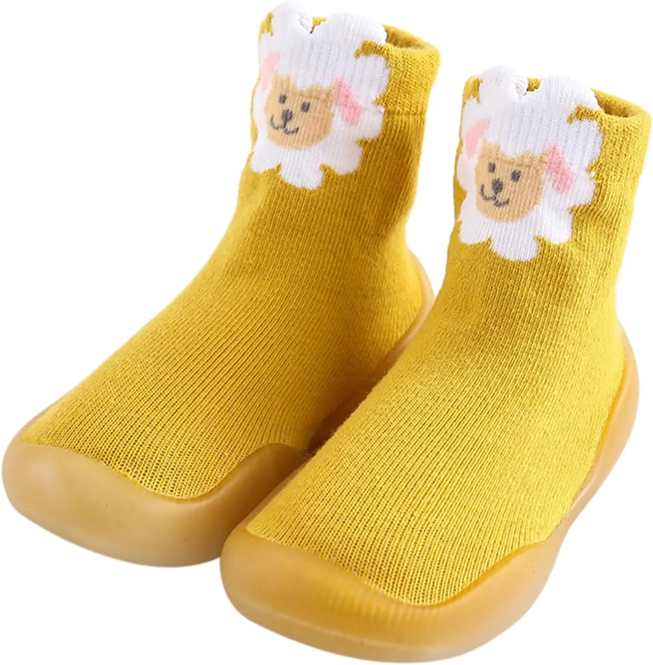 Toddler Baby Knitted Sock Shoes Boys Girls Soft Sole Rubber Shoes Solid Warm Slipper Stocking Soft Shoes for Infants