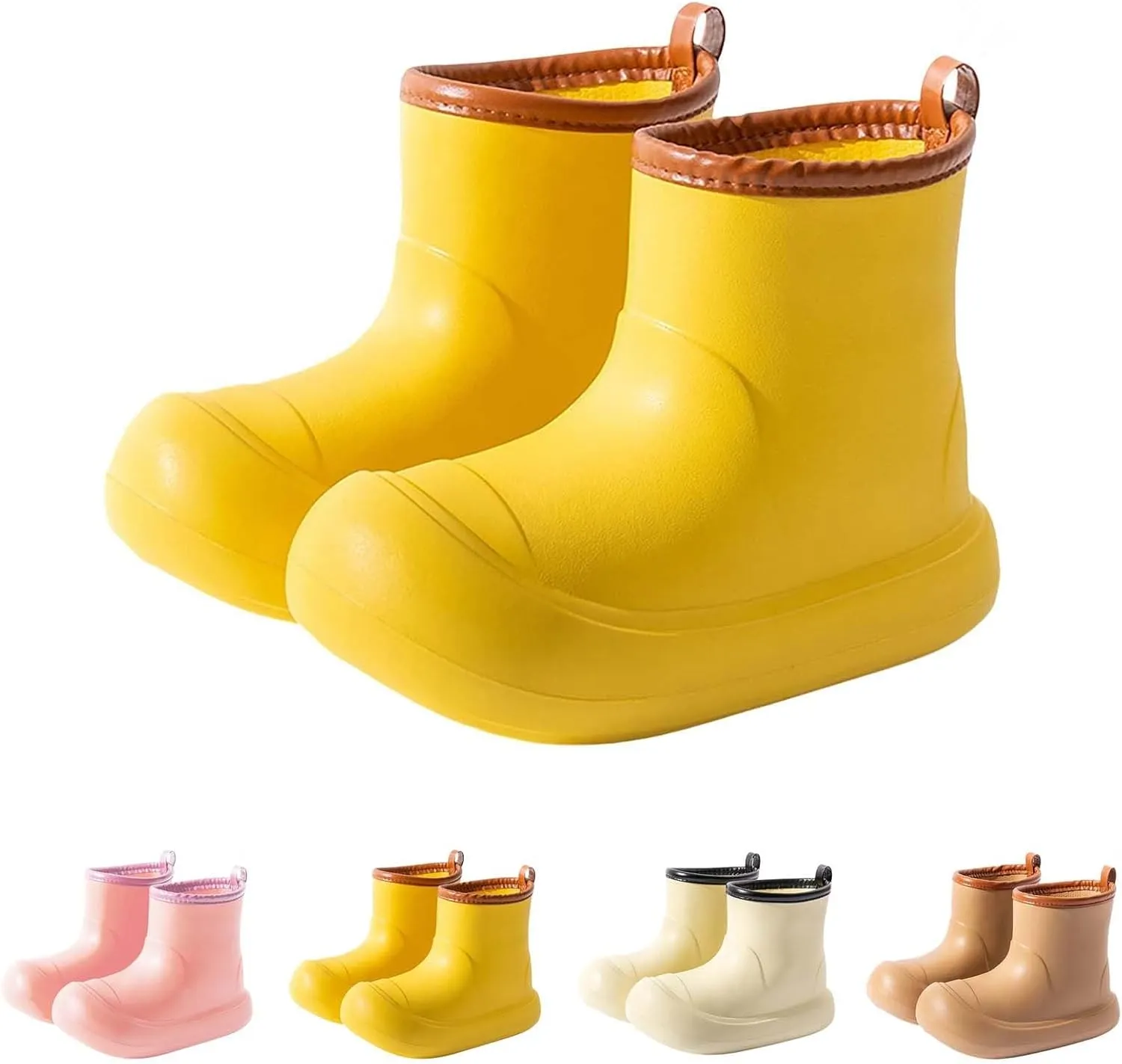 Toddler Baby Rain Boots Easy-on Soft Sole Anti Slip Lightweight Water-proof Garden Shoes Outer Wear Size 6 Toddler Boots