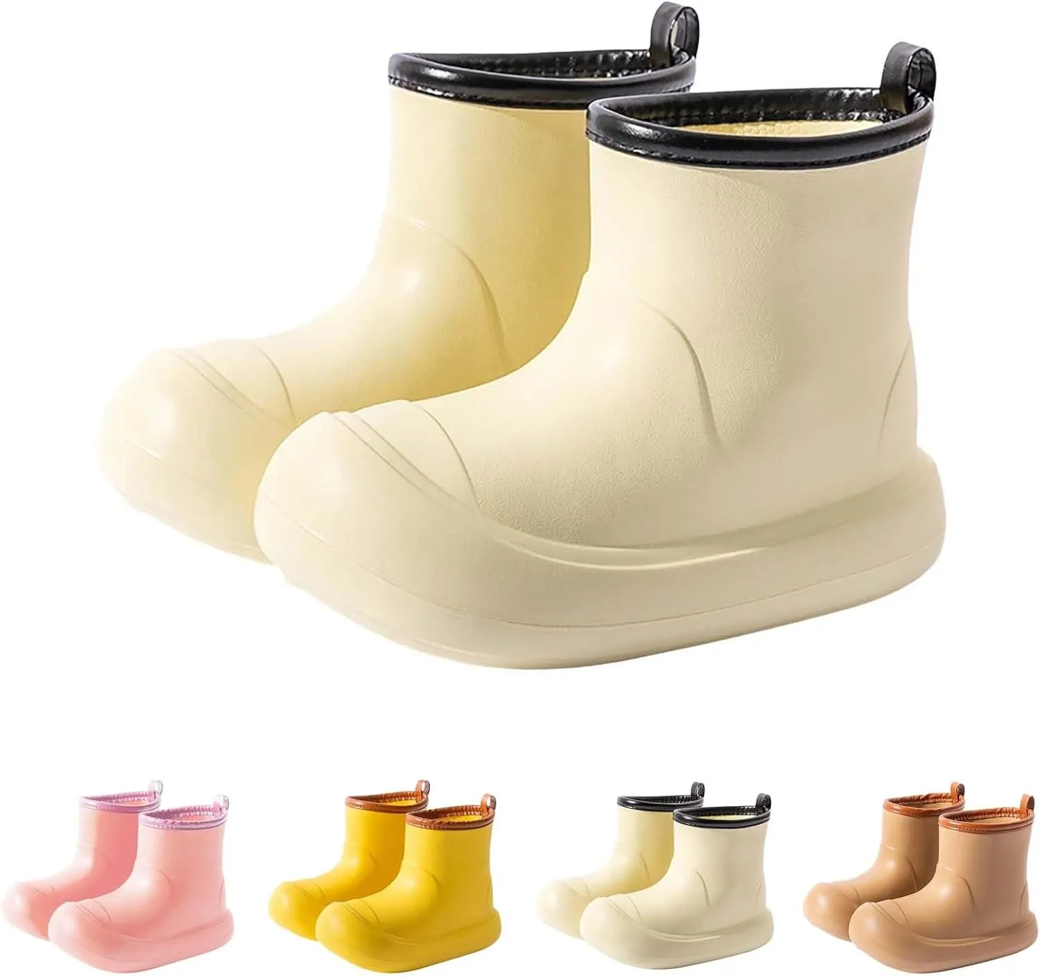 Toddler Baby Rain Boots Easy-on Soft Sole Anti Slip Lightweight Water-proof Garden Shoes Outer Wear Size 6 Toddler Boots