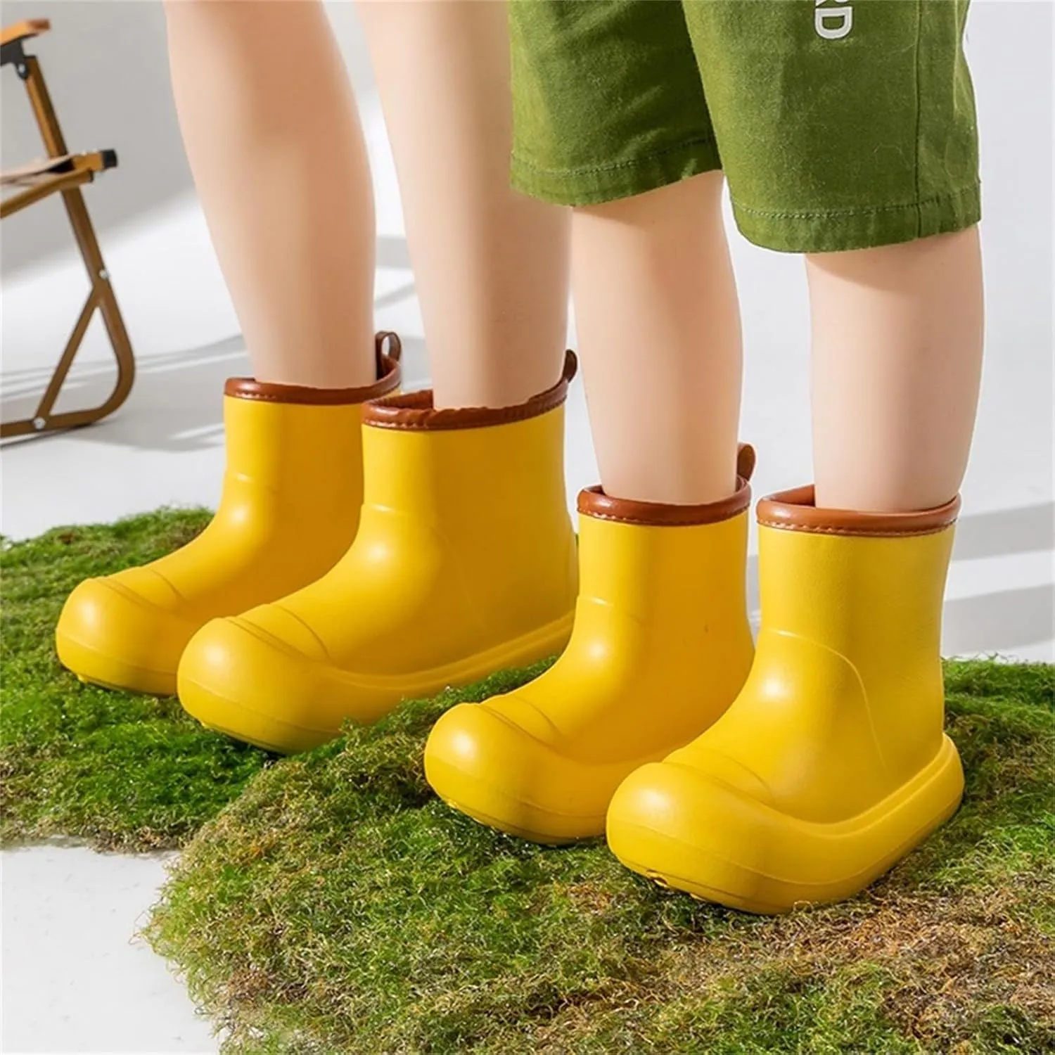Toddler Baby Rain Boots Easy-on Soft Sole Anti Slip Lightweight Water-proof Garden Shoes Outer Wear Size 6 Toddler Boots