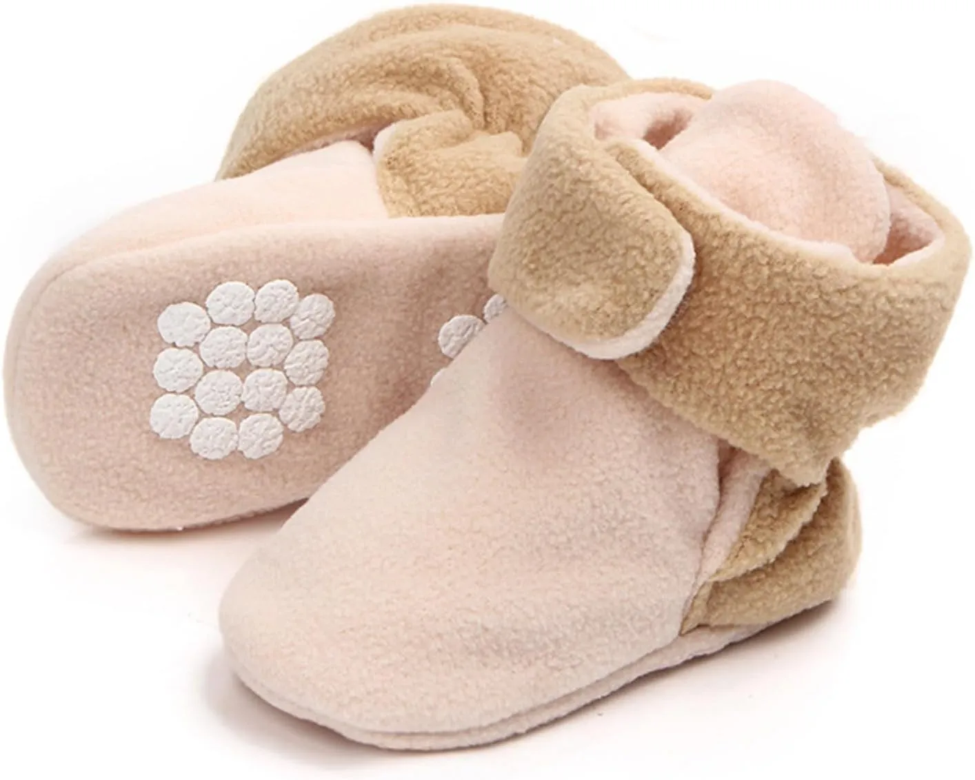Toddler Baby Shoes Socks Solid Color Patchwork Knitted Plush Baby Socks Shoes for 0 to Infant Shoes Boys 6-12 Months