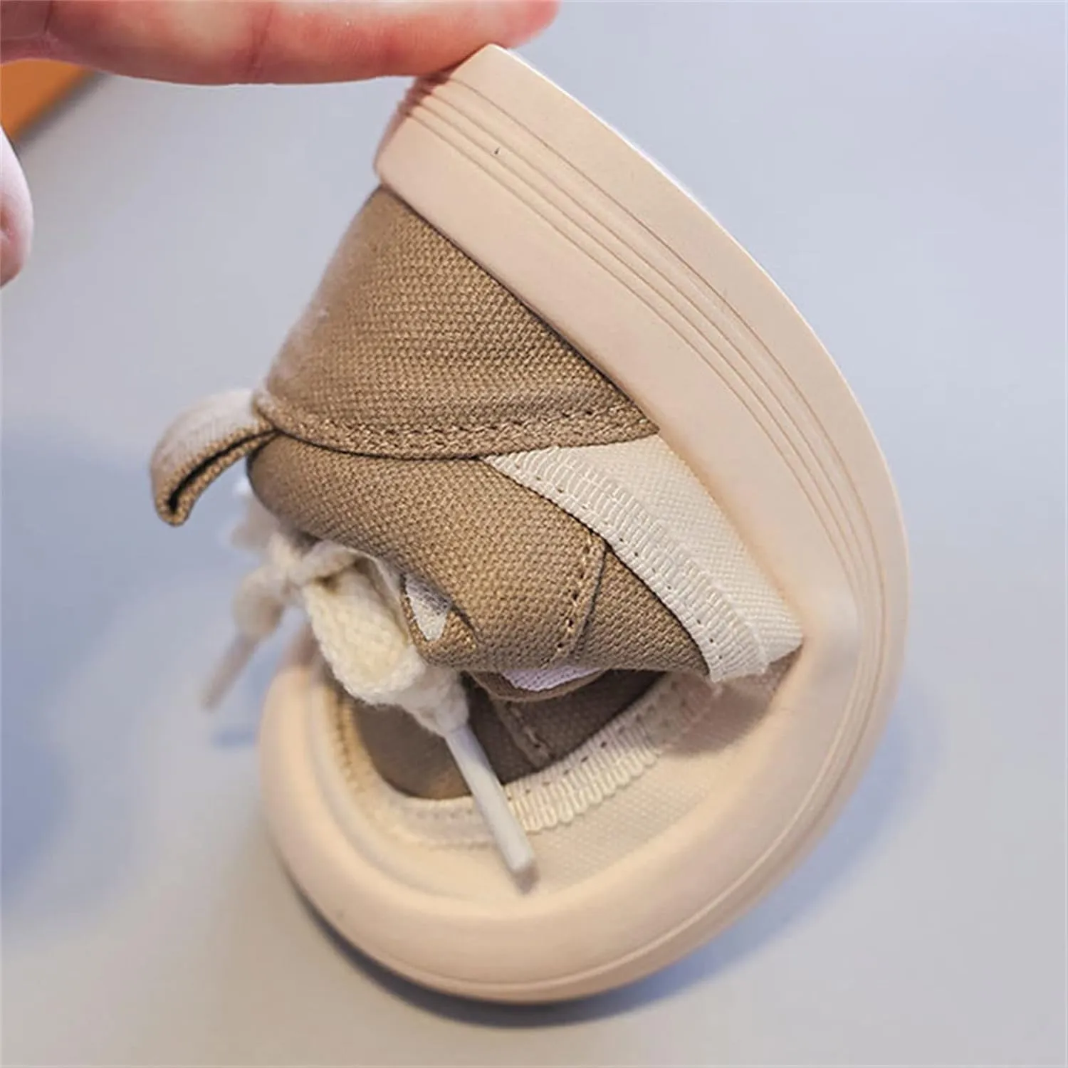 Toddler Boy Girl's Cotton Canvas Shoes Slip On Sneakers Rubber Sole Soft Lightweight Round Toe Shoes for Toddler