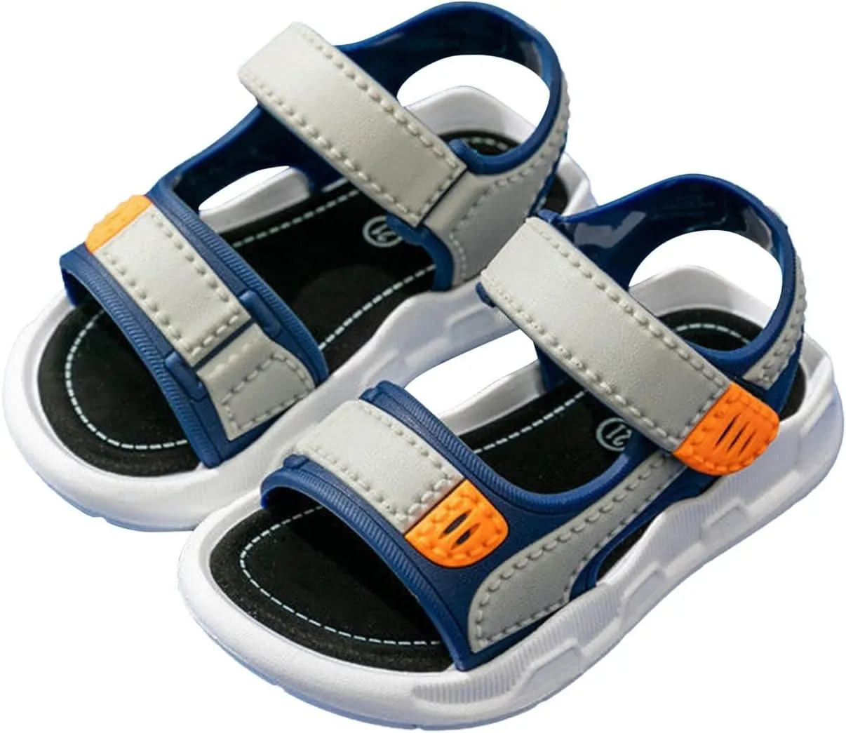 Toddler Boys Adjustable Strap Lightweight Sandals Non Slip Open Toe Breathable Quick-Drying Water Sandals for Kid