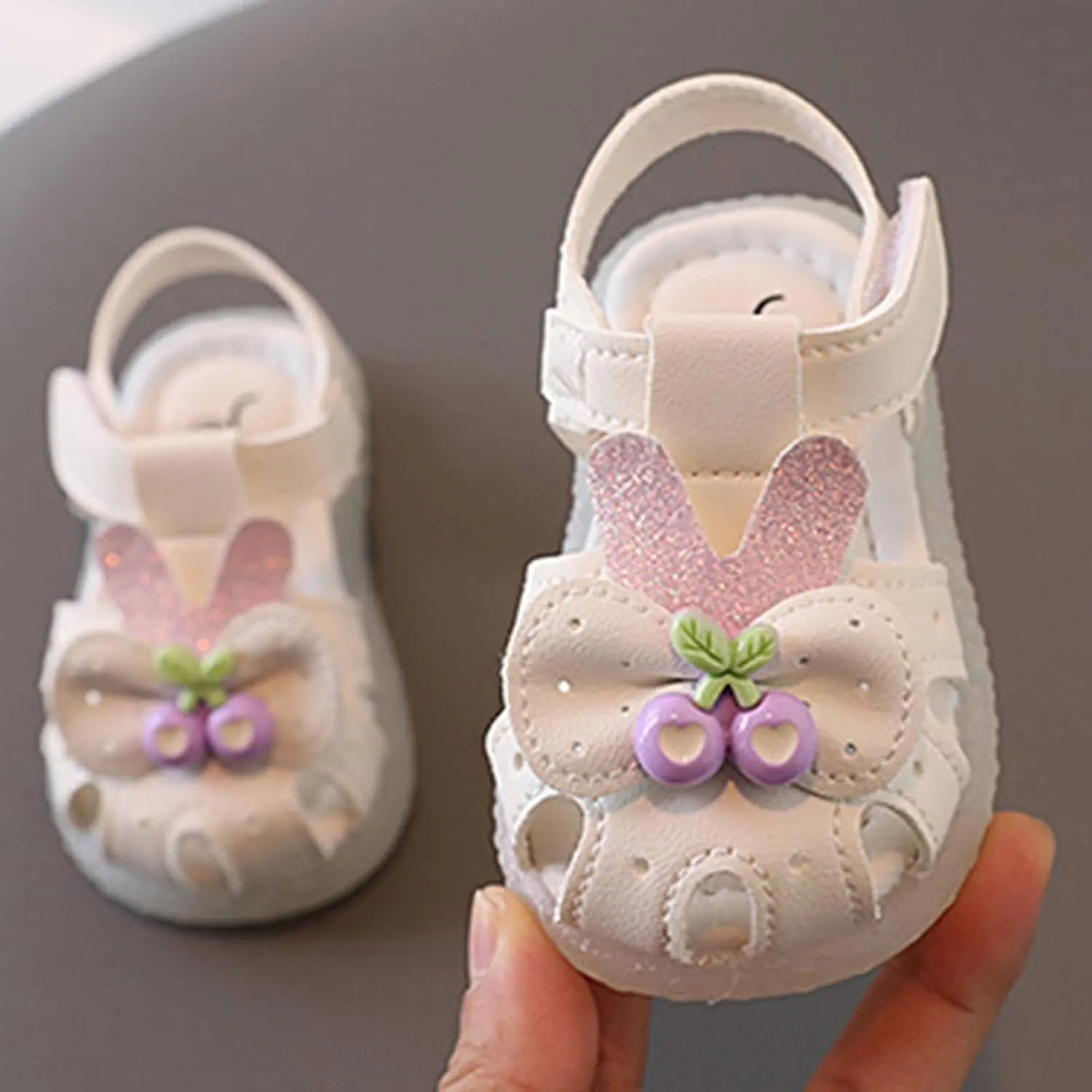 Toddler Boys Girls Light Up Sandals Baby Open Toe Soft Sole Ankle Strap Flower Comfortable Dress Rome Shoes