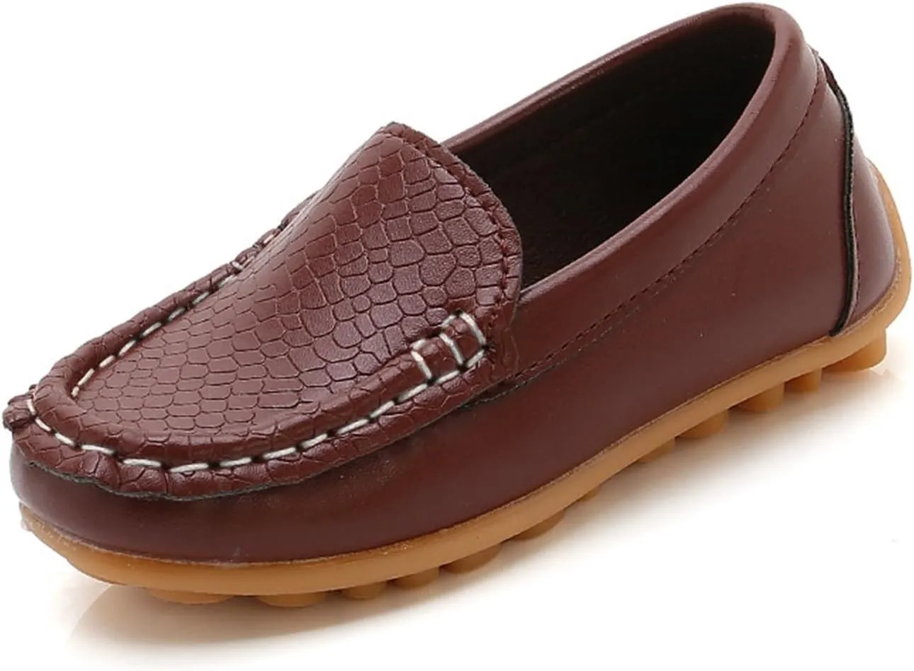 Toddler Boys Girls Loafer Shoes Soft Synthetic Leather Slip On occasin Flat Boat Dress Shoes