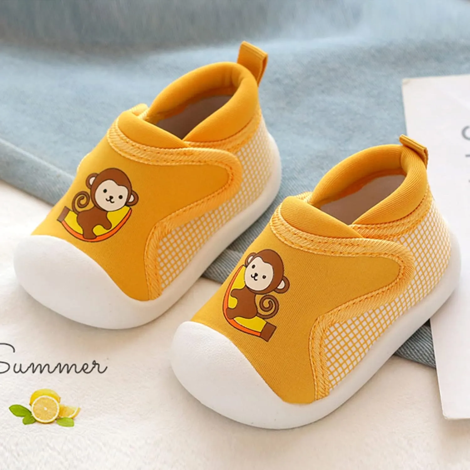 Toddler Boys Girls Walking Shoes, Non-Slip Soft Soles Unisex Baby Cute artoon Animals Slip On Prewalkers Shoes