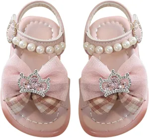 toddler girl dress sandal Children Wearing Beach Shoes Pearl Soft Sole