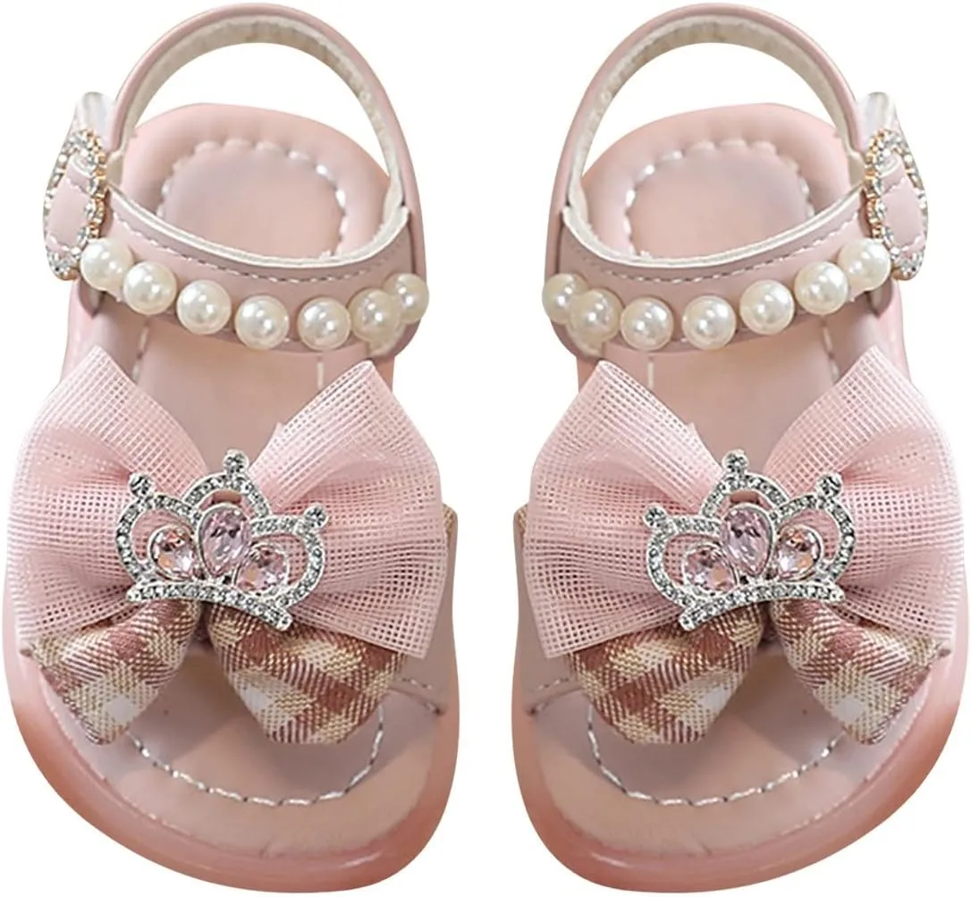 toddler girl dress sandal Children Wearing Beach Shoes Pearl Soft Sole